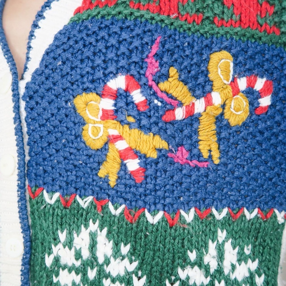 Vintage 90s Cabin Creek Christmas Cardigan Sweater - Picture 5 of 7